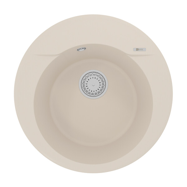 Мойка 9910006 SULA 500 кухонная из кварцгранита, ШАМПАНЬ круглая 1 чаша (крепеж, сливная арматура с 