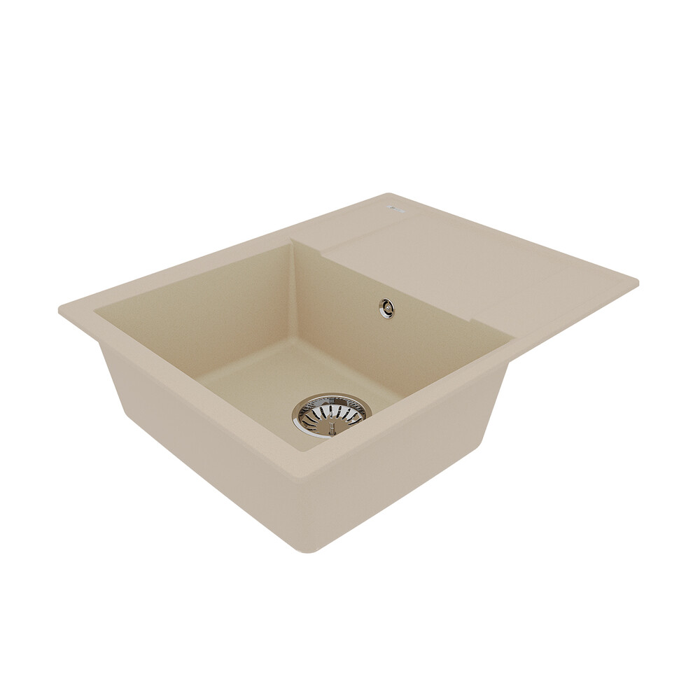 Мойка 9910020 IMANDRA 640 кухонная из кварцгранита, БЕЖЕВЫЙ 640*500 прямоугольная с крылом 1 чаша (к