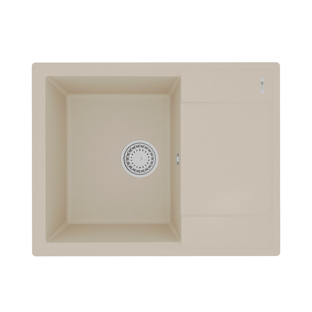 Мойка 9910020 IMANDRA 640 кухонная из кварцгранита, БЕЖЕВЫЙ 640*500 прямоугольная с крылом 1 чаша (к