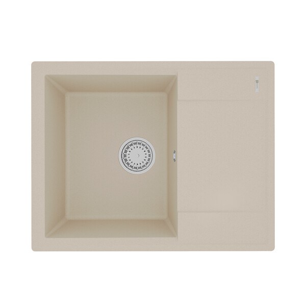 Мойка 9910020 IMANDRA 640 кухонная из кварцгранита, БЕЖЕВЫЙ 640*500 прямоугольная с крылом 1 чаша (к