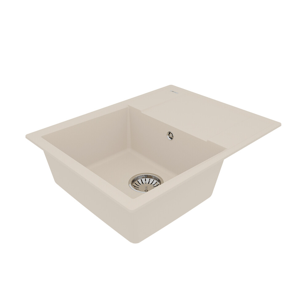 Мойка 9910024 IMANDRA 640 кухонная из кварцгранита, ШАМПАНЬ 640*500 прямоугольная с крылом 1 чаша (к