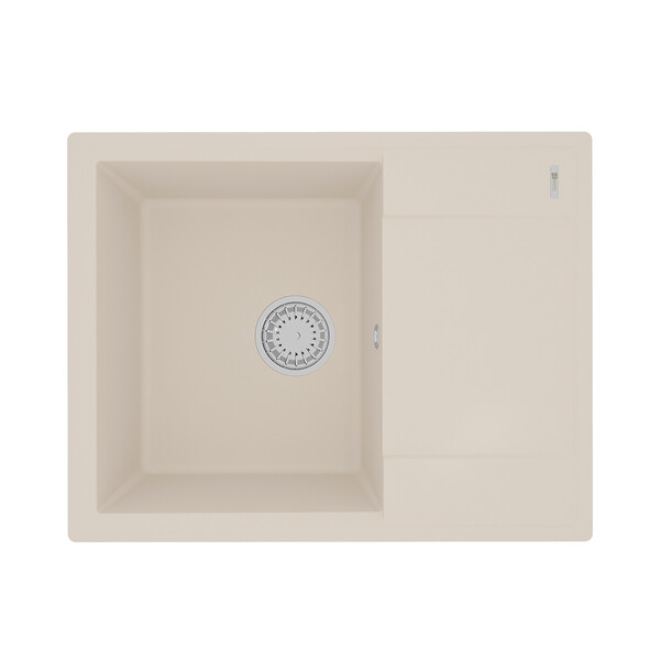 Мойка 9910024 IMANDRA 640 кухонная из кварцгранита, ШАМПАНЬ 640*500 прямоугольная с крылом 1 чаша (к