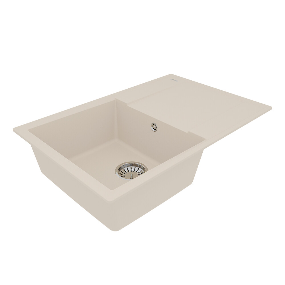 Мойка 9910030 IMANDRA 760 кухонная из кварцгранита, ШАМПАНЬ 760*500 прямоугольная с крылом 1 чаша (к