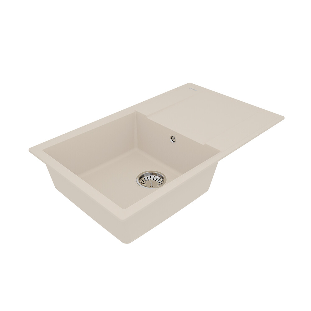 Мойка 9910036 IMANDRA 840 кухонная из кварцгранита, ШАМПАНЬ 840*500 прямоугольная с крылом 1 чаша (к