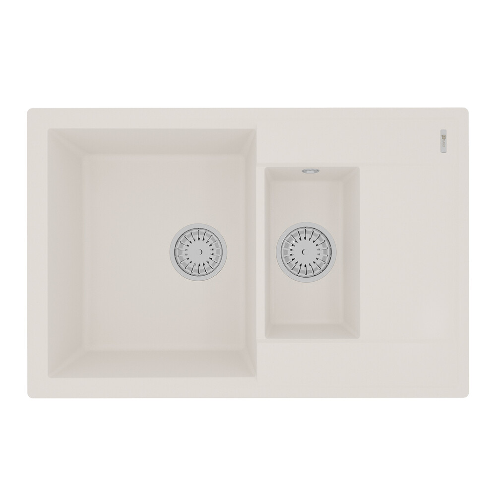 Мойка 9910040 RAMZA 760 кухонная из кварцгранита, ЖАСМИН 760*500 прямоугольная с крылом 1,5 чаши (кр