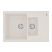 Мойка 9910040 RAMZA 760 кухонная из кварцгранита, ЖАСМИН 760*500 прямоугольная с крылом 1,5 чаши (кр
