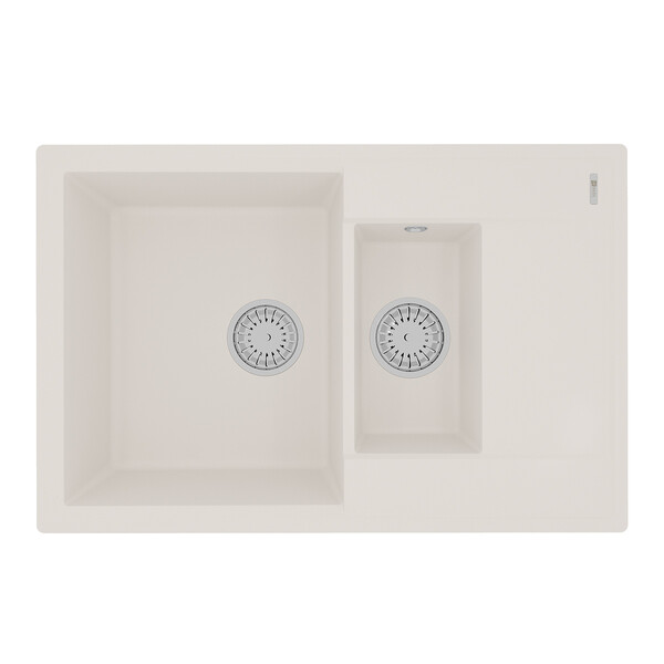 Мойка 9910040 RAMZA 760 кухонная из кварцгранита, ЖАСМИН 760*500 прямоугольная с крылом 1,5 чаши (кр