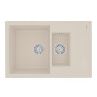 Мойка 9910042 RAMZA 760 кухонная из кварцгранита, ШАМПАНЬ 760*500 прямоугольная с крылом 1,5 чаши (к