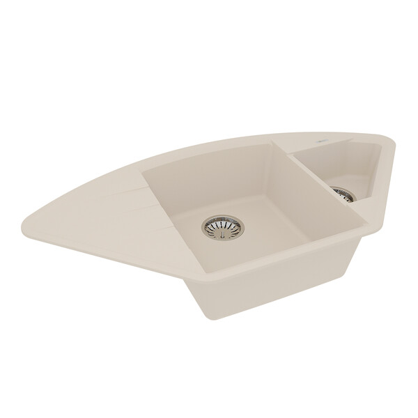 Мойка 9910048 IRKANA 980 кухонная из кварцгранита, ШАМПАНЬ 980*500 угловая с доп.чашей и крылом слев