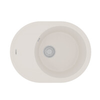 Мойка 9910052 LACHA 620 кухонная из кварцгранита, ЖАСМИН 620*470 овальная с крылом 1 чаша (крепеж, с