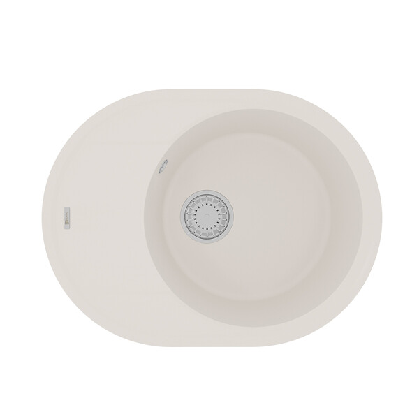 Мойка 9910052 LACHA 620 кухонная из кварцгранита, ЖАСМИН 620*470 овальная с крылом 1 чаша (крепеж, с