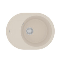 Мойка 9910054 LACHA 620 кухонная из кварцгранита, ШАМПАНЬ 620*470 овальная с крылом 1 чаша (крепеж, 