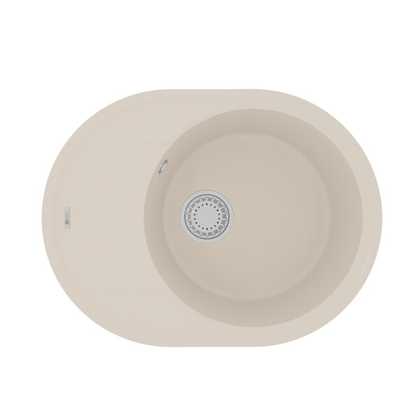 Мойка 9910054 LACHA 620 кухонная из кварцгранита, ШАМПАНЬ 620*470 овальная с крылом 1 чаша (крепеж, 