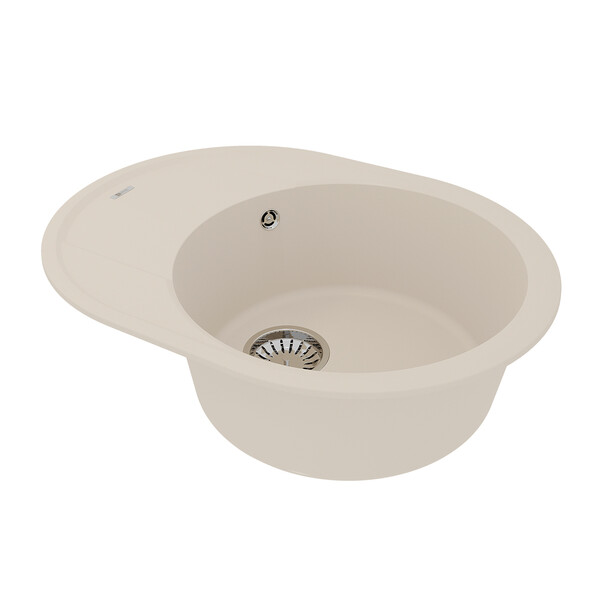 Мойка 9910054 LACHA 620 кухонная из кварцгранита, ШАМПАНЬ 620*470 овальная с крылом 1 чаша (крепеж, 