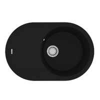 Мойка 9910055 LACHA 760 кухонная из кварцгранита, АНТРАЦИТ 760*500 овальная с крылом 1 чаша (крепеж,