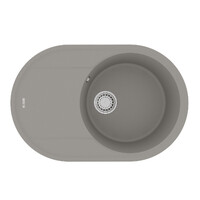 Мойка 9910057 LACHA 760 кухонная из кварцгранита, ГРЕЙ 760*500 овальная с крылом 1 чаша (крепеж, сли