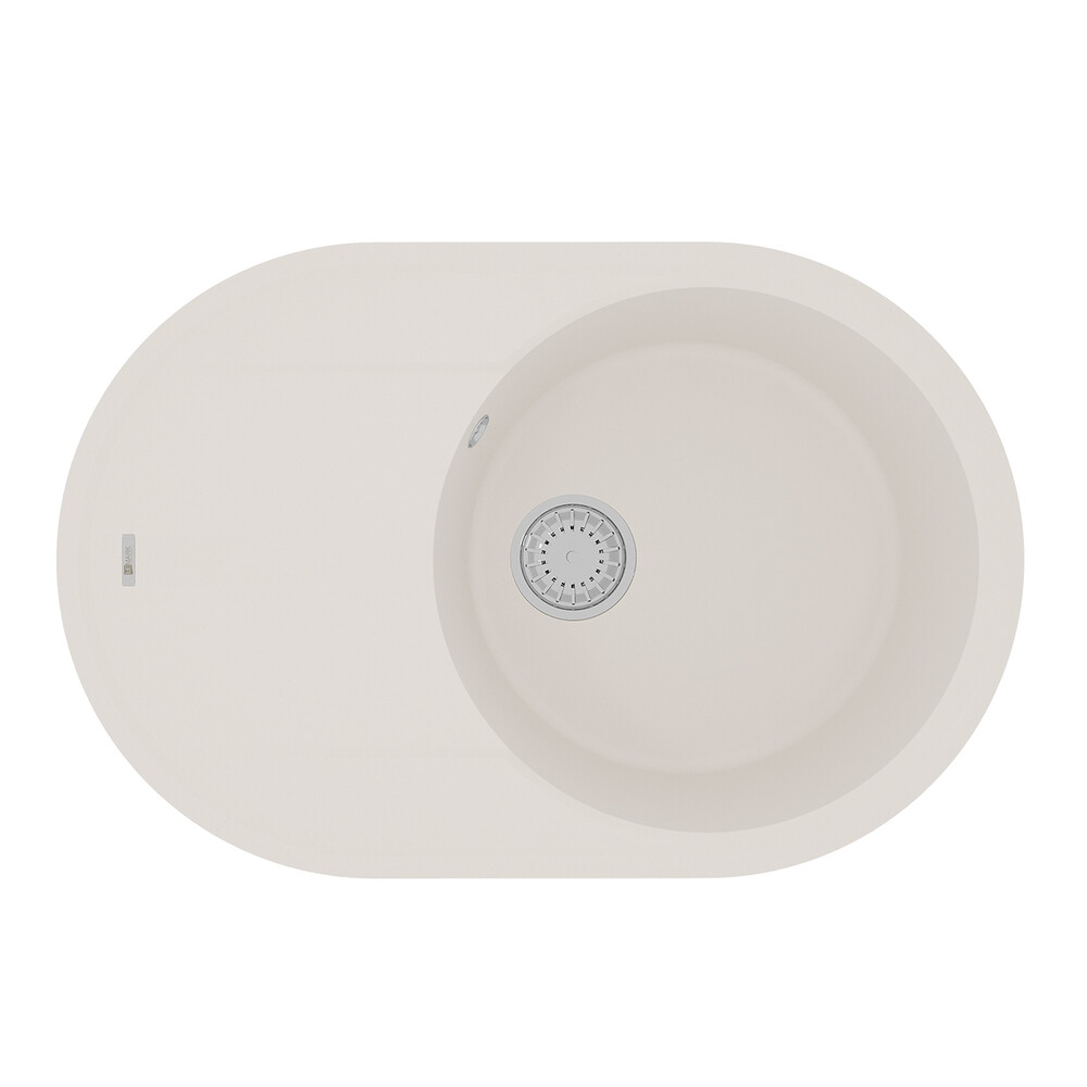 Мойка 9910058 LACHA 760 кухонная из кварцгранита, ЖАСМИН 760*500 овальная с крылом 1 чаша (крепеж, с