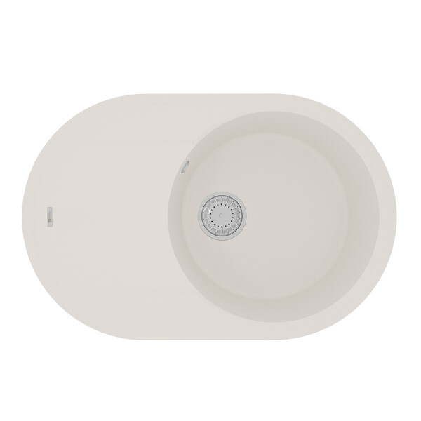 Мойка 9910058 LACHA 760 кухонная из кварцгранита, ЖАСМИН 760*500 овальная с крылом 1 чаша (крепеж, с