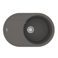Мойка 9910059 LACHA 760 кухонная из кварцгранита, СЕРЫЙ ШЕЛК 760*500 овальная с крылом 1 чаша (крепе