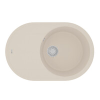 Мойка 9910060 LACHA 760 кухонная из кварцгранита, ШАМПАНЬ 760*500 овальная с крылом 1 чаша (крепеж, 