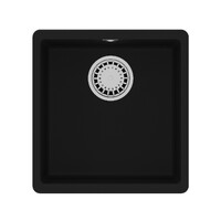 Мойка 9910061 SINARA 400-U кухонная подстольная из кварцгранита, АНТРАЦИТ 400*420 прямоугольная 1 чаша (крепеж, сливная арматура с переливом) LEMARK