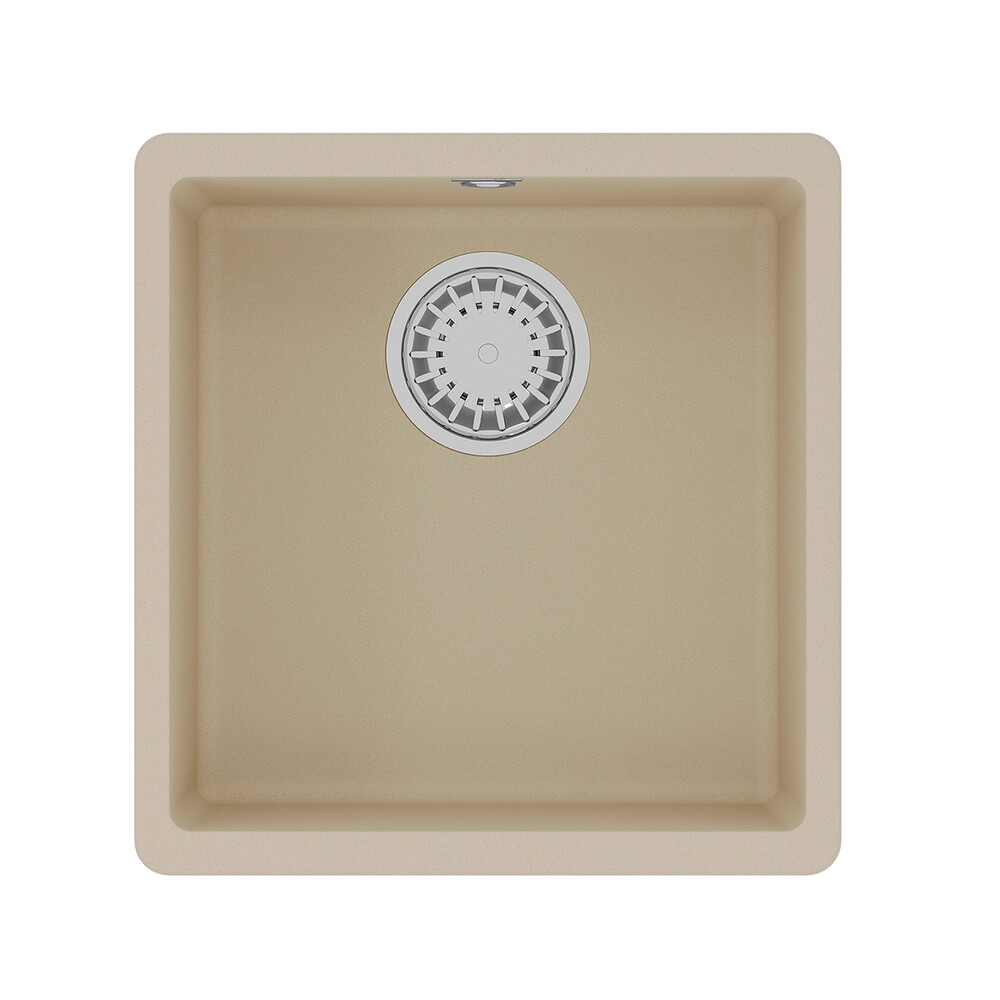 Мойка 9910062 SINARA 400-U кухонная подстольная из кварцгранита, БЕЖЕВЫЙ 400*420 прямоугольная 1 чаш