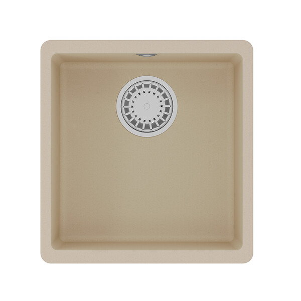 Мойка 9910062 SINARA 400-U кухонная подстольная из кварцгранита, БЕЖЕВЫЙ 400*420 прямоугольная 1 чаш