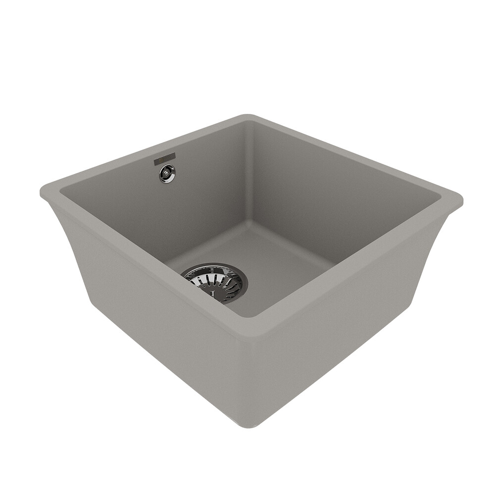 Мойка 9910063 SINARA 400-U кухонная подстольная из кварцгранита, ГРЕЙ 400*420 прямоугольная 1 чаша (