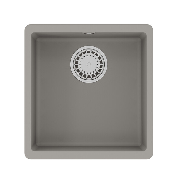 Мойка 9910063 SINARA 400-U кухонная подстольная из кварцгранита, ГРЕЙ 400*420 прямоугольная 1 чаша (