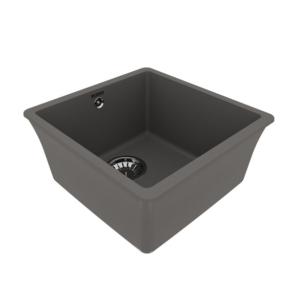 Мойка 9910065 SINARA 400-U кухонная подстольная из кварцгранита, СЕРЫЙ ШЕЛК 400*420 прямоугольная 1 