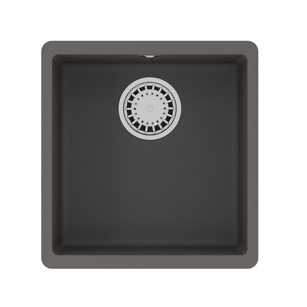 Мойка 9910065 SINARA 400-U кухонная подстольная из кварцгранита, СЕРЫЙ ШЕЛК 400*420 прямоугольная 1 