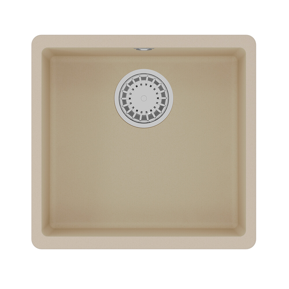Мойка 9910068 SINARA 440-U кухонная подстольная из кварцгранита, БЕЖЕВЫЙ 440*420 прямоугольная 1 чаш