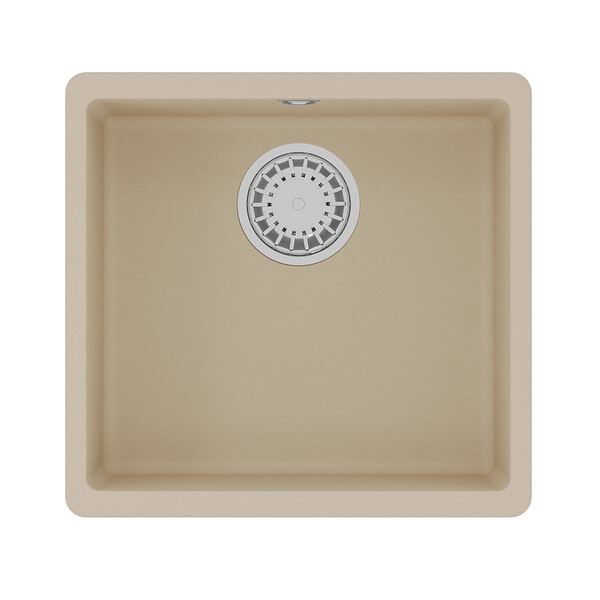 Мойка 9910068 SINARA 440-U кухонная подстольная из кварцгранита, БЕЖЕВЫЙ 440*420 прямоугольная 1 чаш