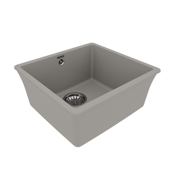 Мойка 9910069 SINARA 440-U кухонная подстольная из кварцгранита, ГРЕЙ 440*420 прямоугольная 1 чаша (крепеж, сливная арматура с переливом) LEMARK