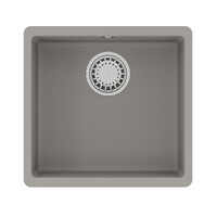Мойка 9910069 SINARA 440-U кухонная подстольная из кварцгранита, ГРЕЙ 440*420 прямоугольная 1 чаша (крепеж, сливная арматура с переливом) LEMARK
