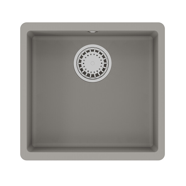 Мойка 9910069 SINARA 440-U кухонная подстольная из кварцгранита, ГРЕЙ 440*420 прямоугольная 1 чаша (крепеж, сливная арматура с переливом) LEMARK