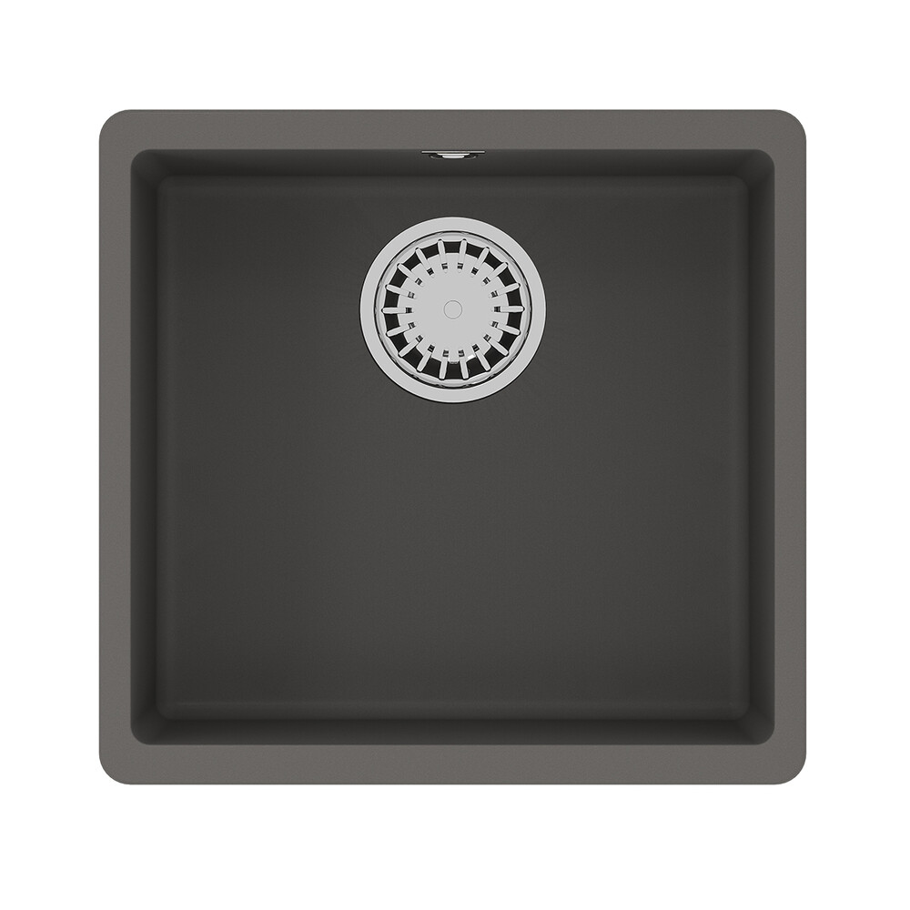 Мойка 9910071 SINARA 440-U кухонная подстольная из кварцгранита, СЕРЫЙ ШЕЛК 440*420 прямоугольная 1 