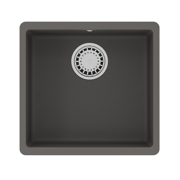 Мойка 9910071 SINARA 440-U кухонная подстольная из кварцгранита, СЕРЫЙ ШЕЛК 440*420 прямоугольная 1 