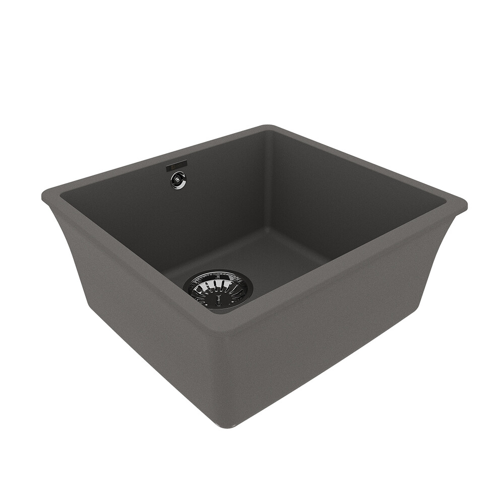 Мойка 9910071 SINARA 440-U кухонная подстольная из кварцгранита, СЕРЫЙ ШЕЛК 440*420 прямоугольная 1 