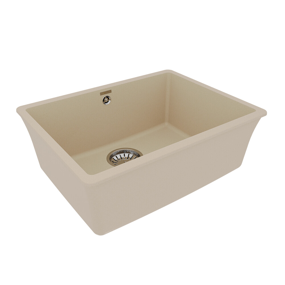 Мойка 9910074 SINARA 540-U кухонная подстольная из кварцгранита, БЕЖЕВЫЙ 540*420 прямоугольная 1 чаш