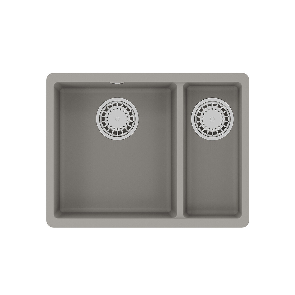 Мойка 9910081 SINARA 550.2-U кухонная подстольная из кварцгранита, ГРЕЙ 550*420 прямоугольная 1,5 ча