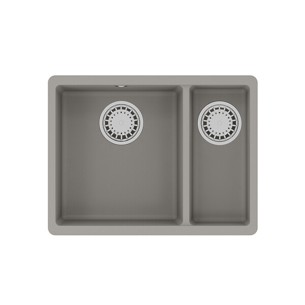 Мойка 9910081 SINARA 550.2-U кухонная подстольная из кварцгранита, ГРЕЙ 550*420 прямоугольная 1,5 ча