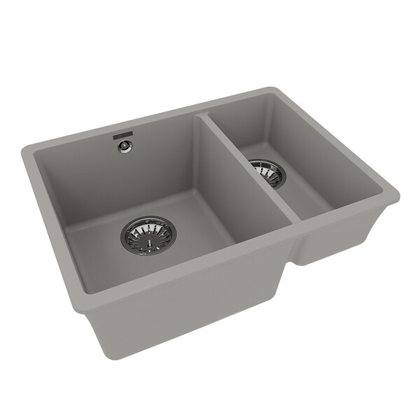 Мойка 9910081 SINARA 550.2-U кухонная подстольная из кварцгранита, ГРЕЙ 550*420 прямоугольная 1,5 ча