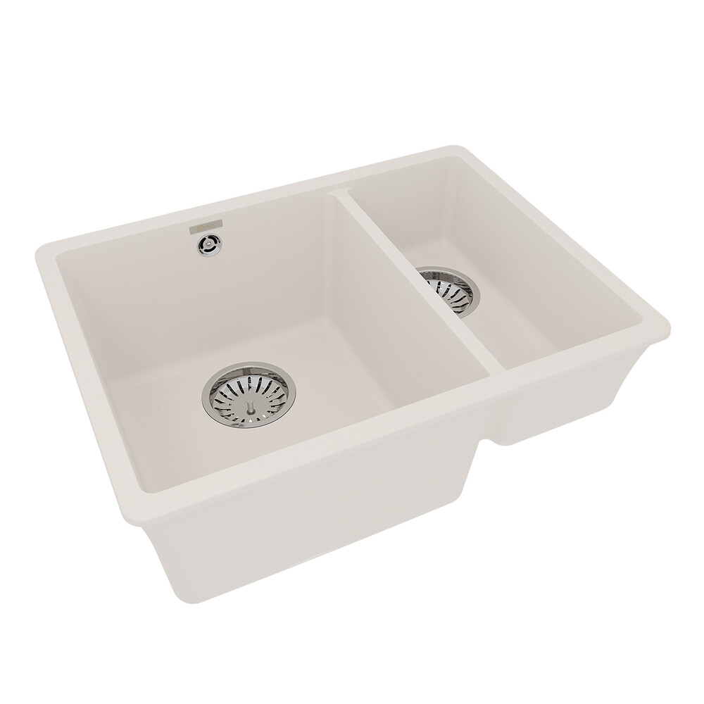 Мойка 9910082 SINARA 550.2-U кухонная подстольная из кварцгранита, ЖАСМИН 550*420 прямоугольная 1,5 