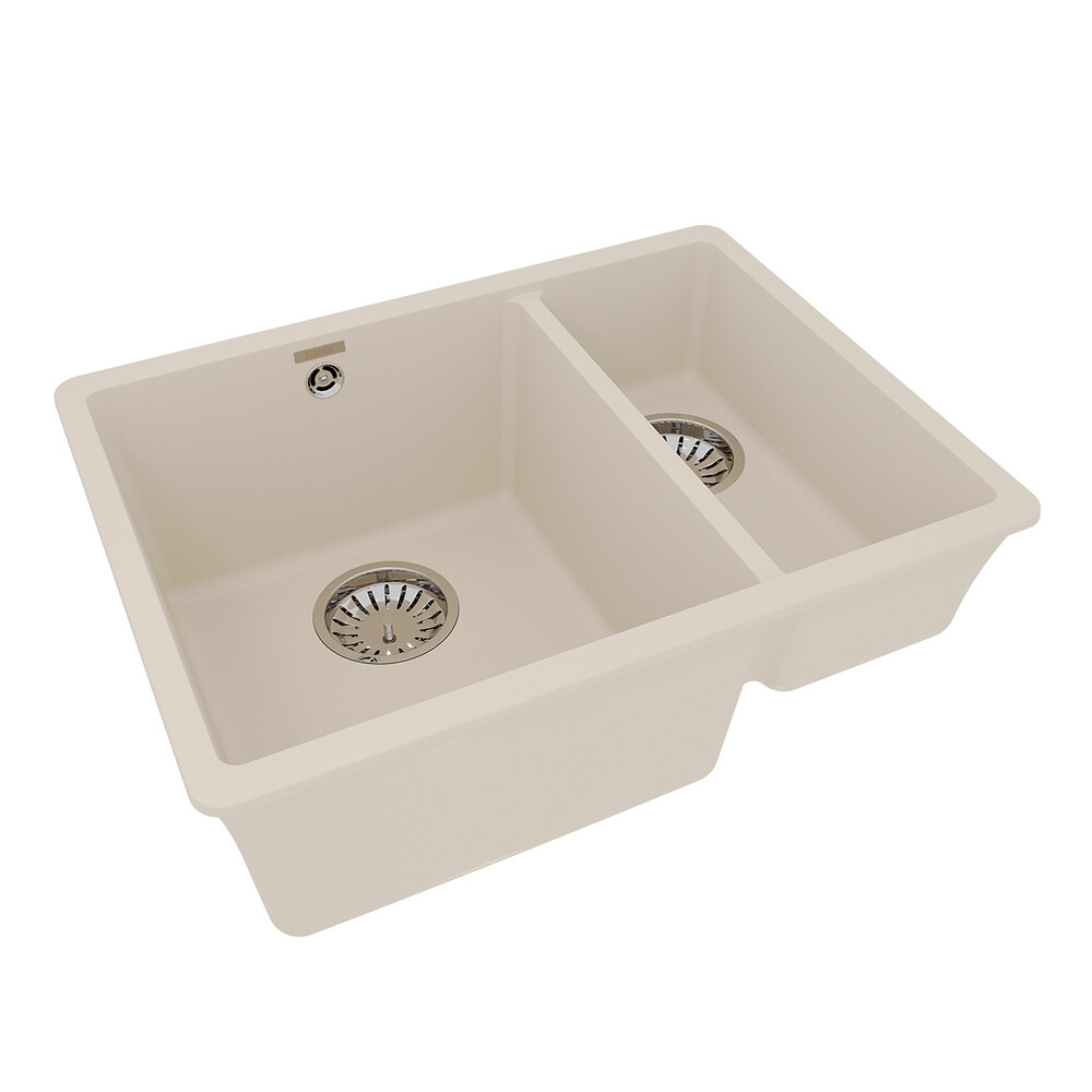 Мойка 9910084 SINARA 550.2-U кухонная подстольная из кварцгранита, ШАМПАНЬ 550*420 прямоугольная 1,5