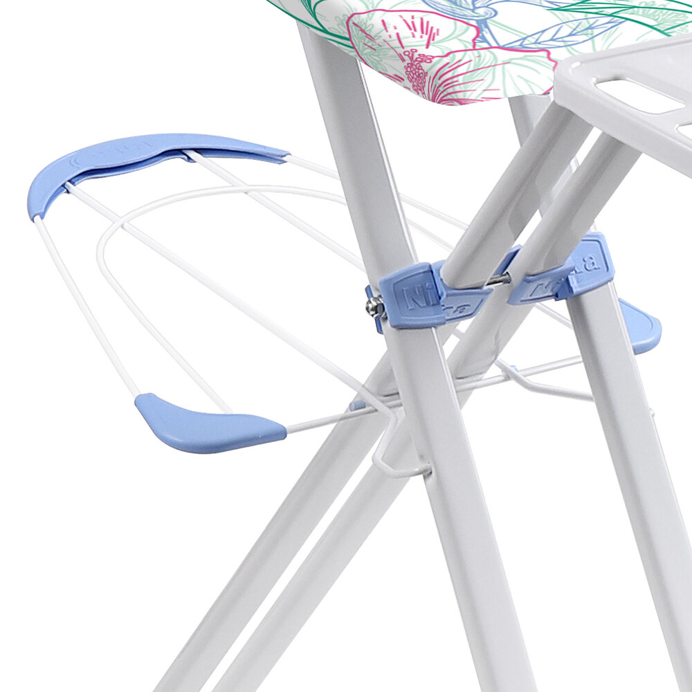 Гладильная доска "Валенсия 2" р-р 154х46см (металл с отверстиями, подрукавник, полка, колеса на опорах) НВ2