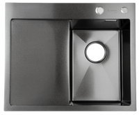 Мойка нерж врезная SANTREK AQUA PRO 600х500х220 т 3,0 ГРАФИТ D6050HRB правая (+ сифон + дозатор) + КОЛАНДЕР 440х220 В ПОДАРОК_ АКЦИЯ !!!