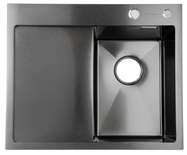 Мойка нерж врезная SANTREK AQUA PRO 600х500х220 т 3,0 ГРАФИТ D6050HRB правая (+ сифон + дозатор) + КОЛАНДЕР 440х220 В ПОДАРОК_ АКЦИЯ !!!