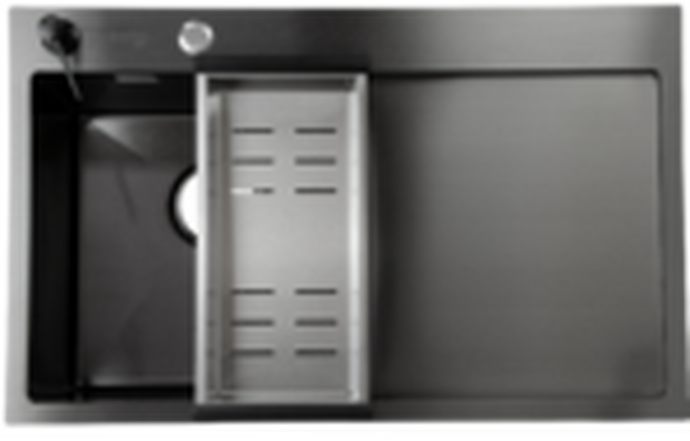 Мойка нерж врезная SANTREK AQUA PRO 780х480х220 т 3,0 ГРАФИТ D7848HLB левая (+ сифон +дозатор) + КОЛАНДЕР 420х220 В ПОДАРОК!!!