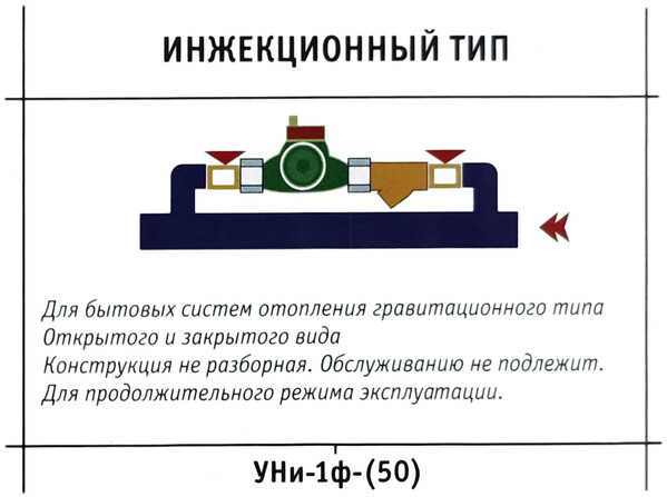 Узел насосный инжекционный "УНи-1ф-(50)" для систем гравитационного типа